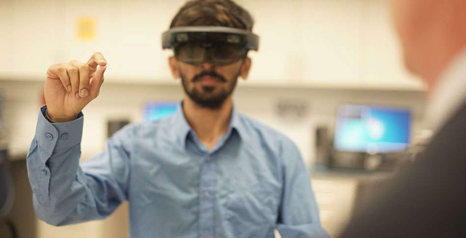 students wearing VR glasses students wearing VR glasses