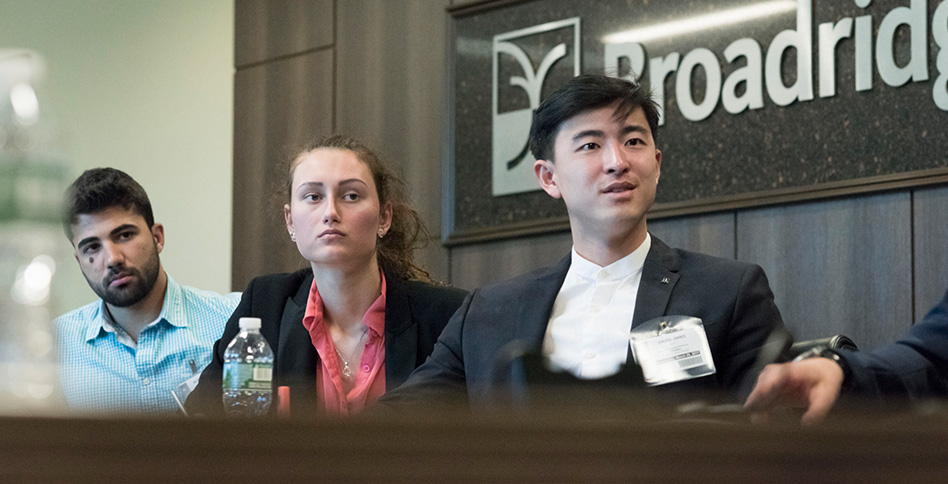 Students at panel discussion Students at panel discussion
