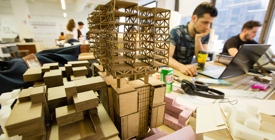 Students working on 3d models Students working on 3d models