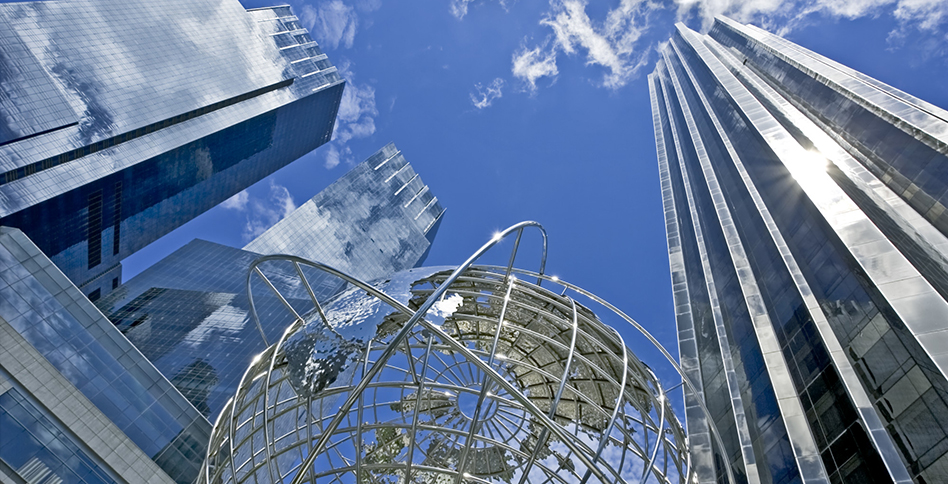 Columbus Circle in NYC, looking up Columbus Circle in NYC, looking up