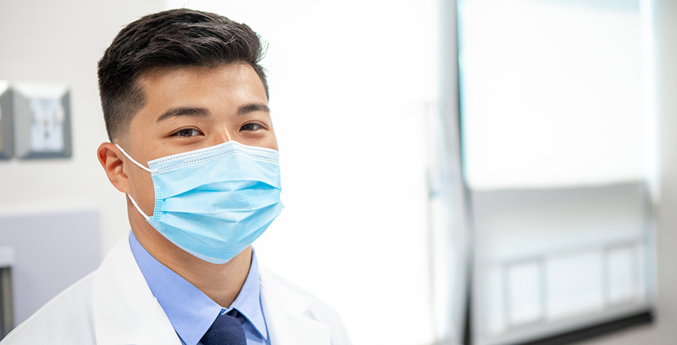 Medical student wearing surgical mask Medical student wearing surgical mask