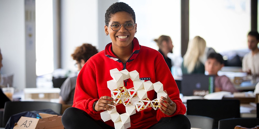 Girl holding 3D model