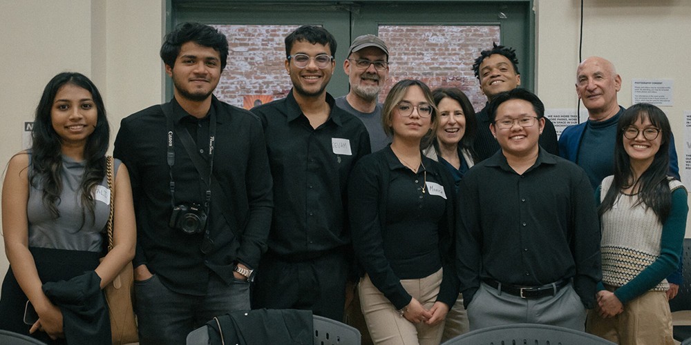 Group of people with nametags