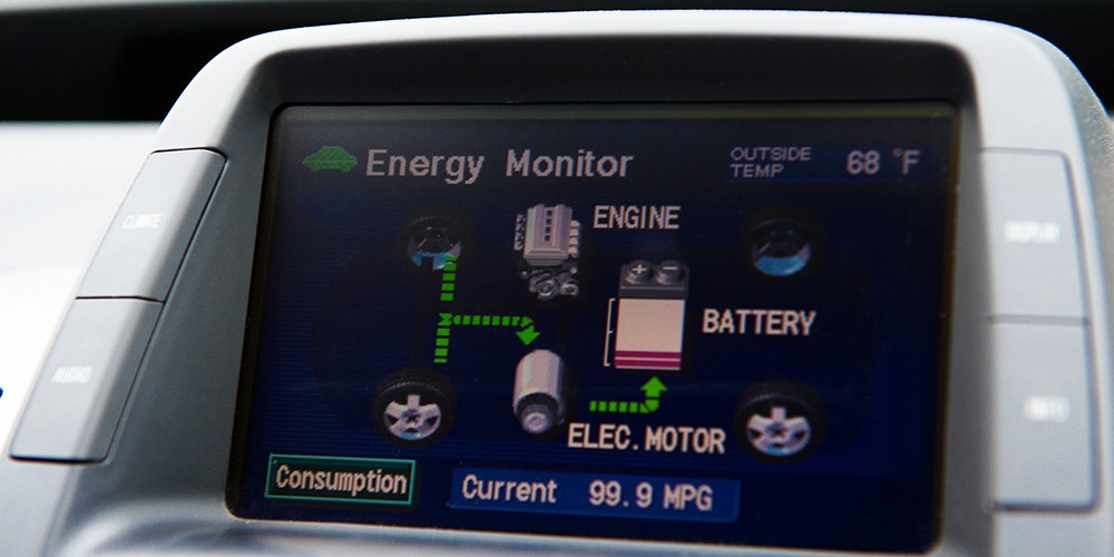 Hybrid car dashboard