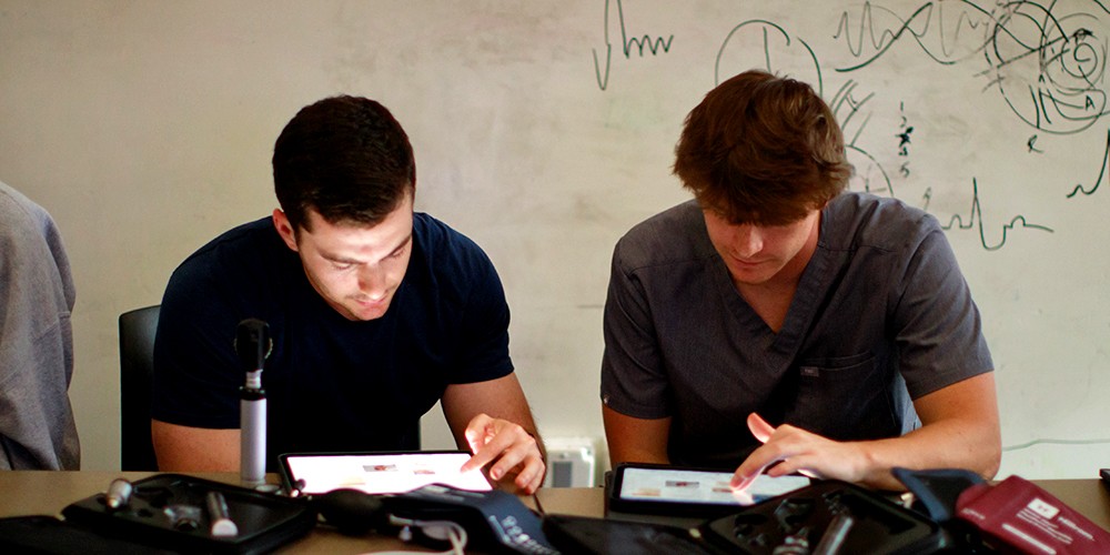 Students using tablets